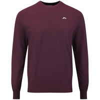 J.Lindeberg Golf Jumper - Henry Knitted Crew Neck - Winetasting AW26
