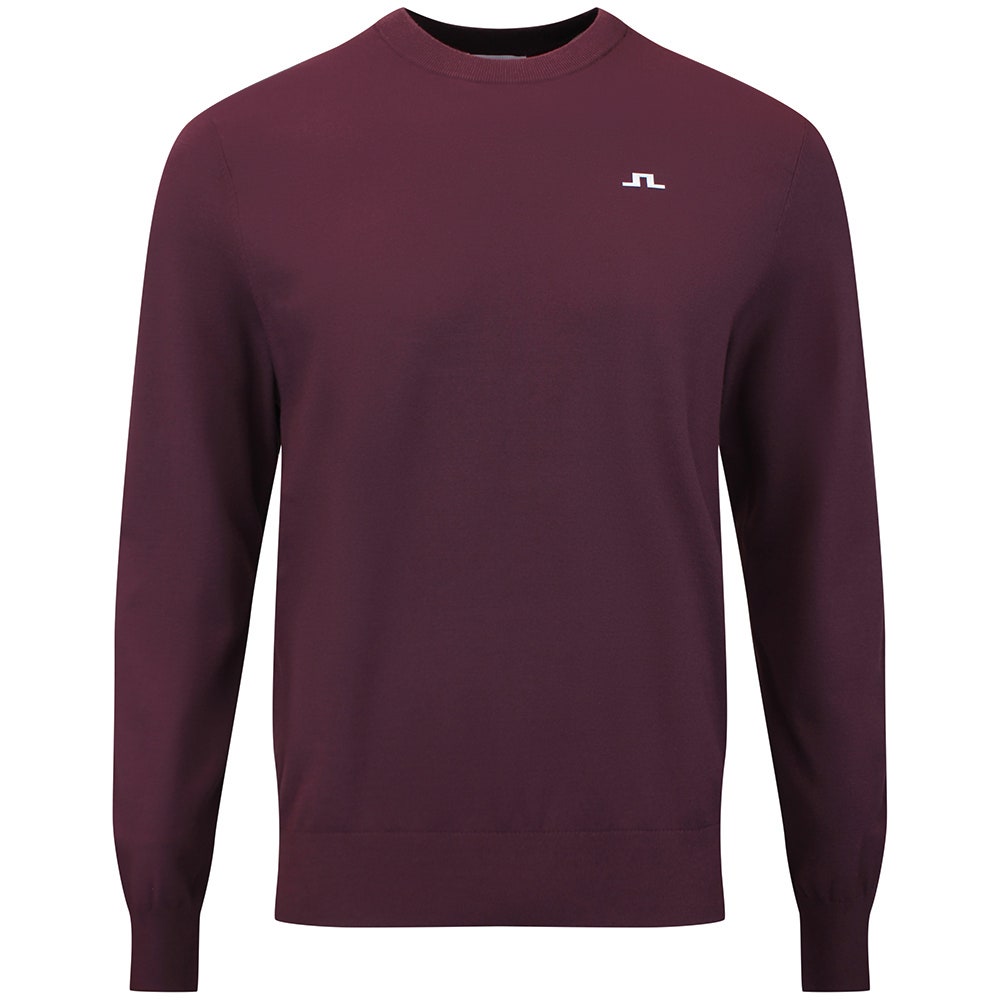J.Lindeberg Golf Jumper - Henry Knitted Crew Neck - Winetasting AW26