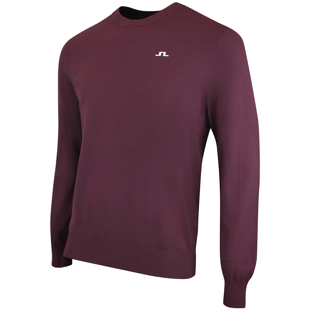 J.Lindeberg Golf Jumper - Henry Knitted Crew Neck - Winetasting AW26