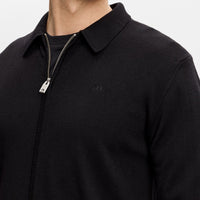 J.Lindeberg Golf Jumper - Kaleb Merino Cardigan - Black AW26