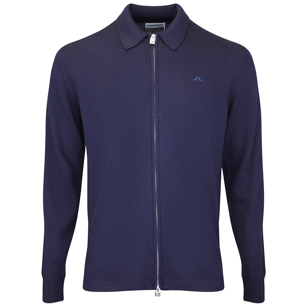 J.Lindeberg Golf Jumper - Kaleb Merino Cardigan - JL Navy SS26