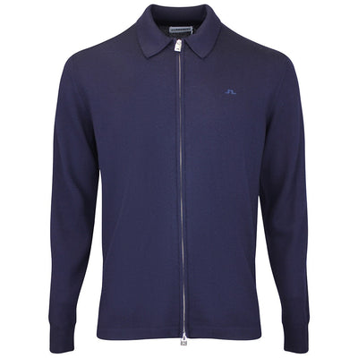 J.Lindeberg Golf Jumper - Kaleb Merino Cardigan - JL Navy SS26