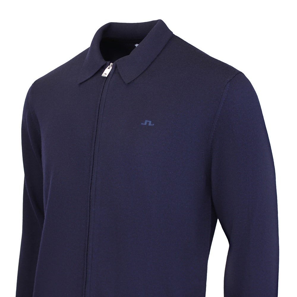 J.Lindeberg Golf Jumper - Kaleb Merino Cardigan - JL Navy SS26