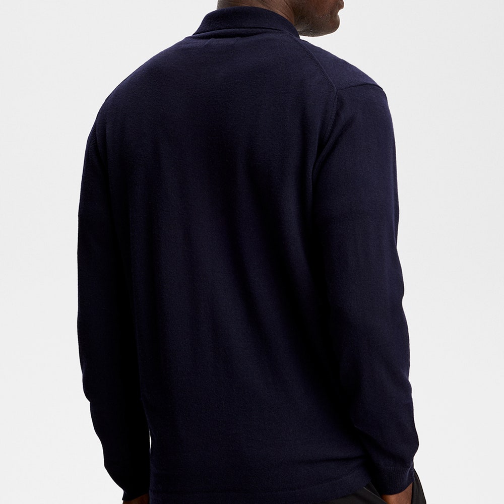 J.Lindeberg Golf Jumper - Kaleb Merino Cardigan - JL Navy SS26