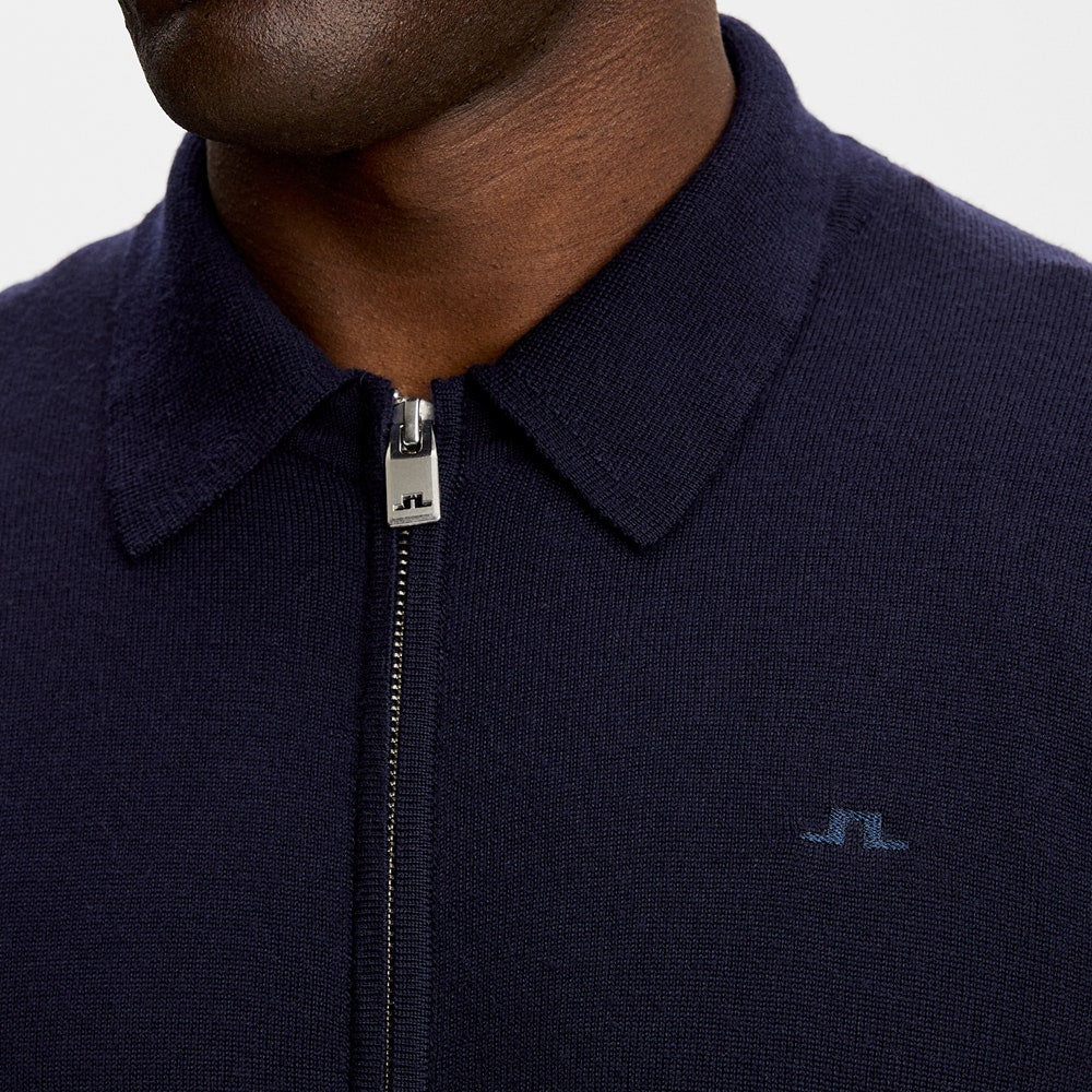 J.Lindeberg Golf Jumper - Kaleb Merino Cardigan - JL Navy SS26