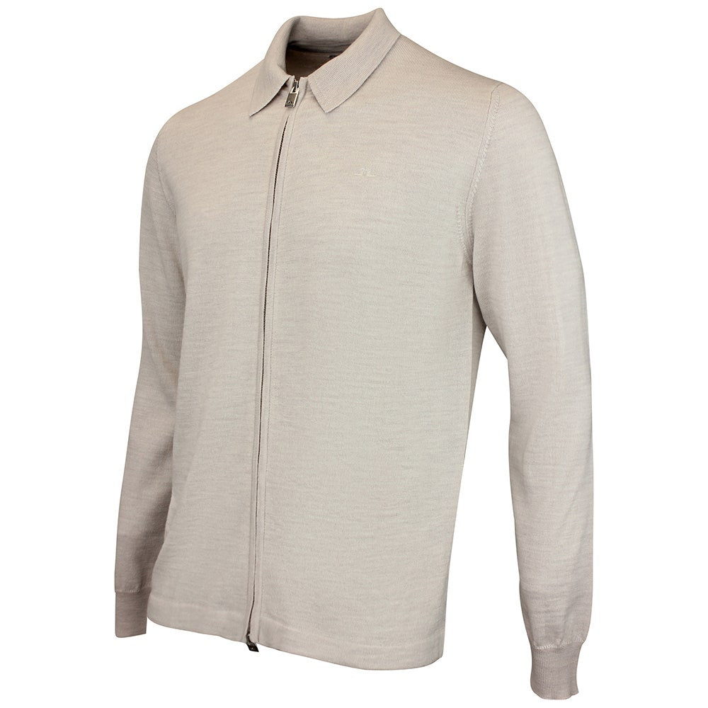 J.Lindeberg Golf Jumper - Kaleb Merino Cardigan - Moonbeam SS26