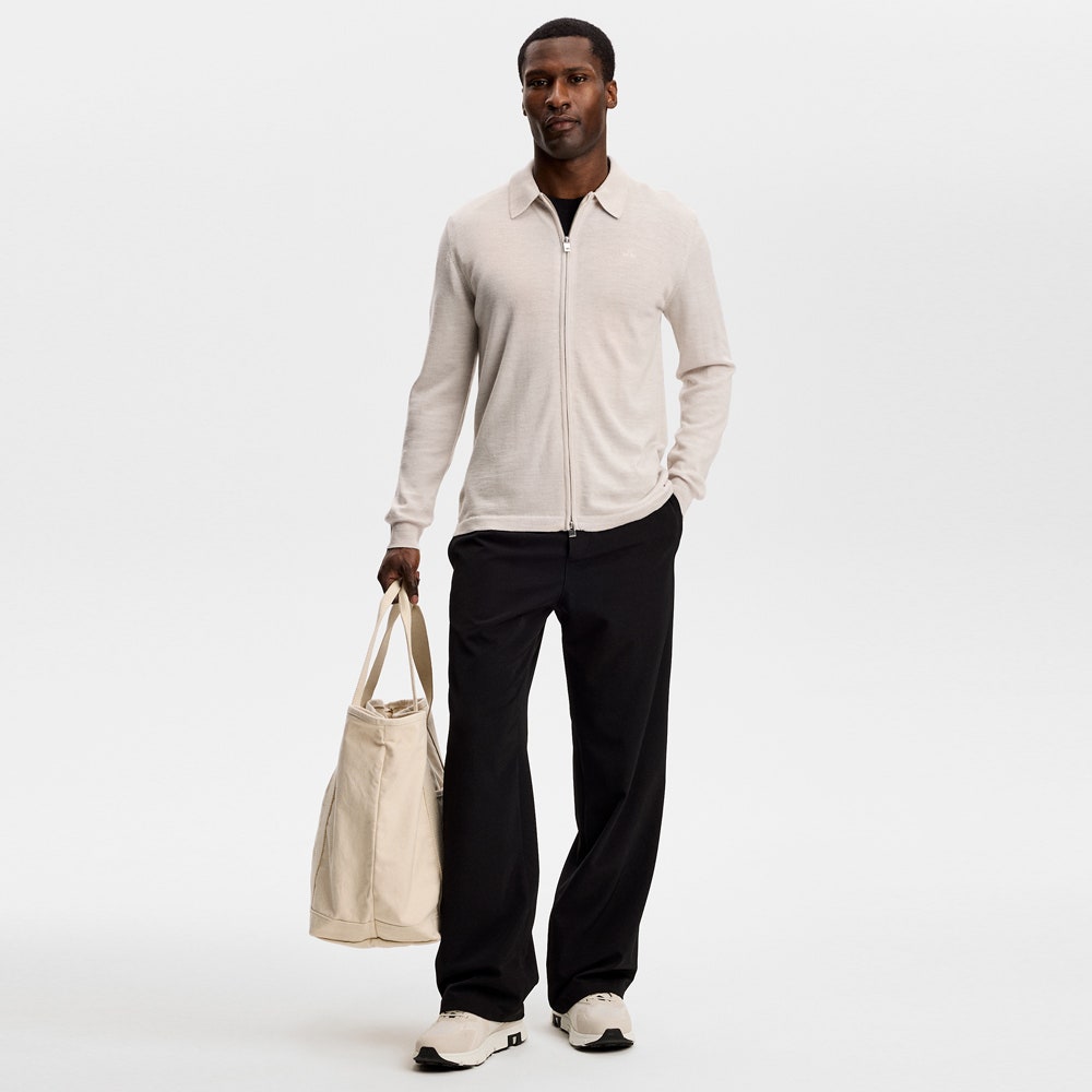J.Lindeberg Golf Jumper - Kaleb Merino Cardigan - Moonbeam SS26