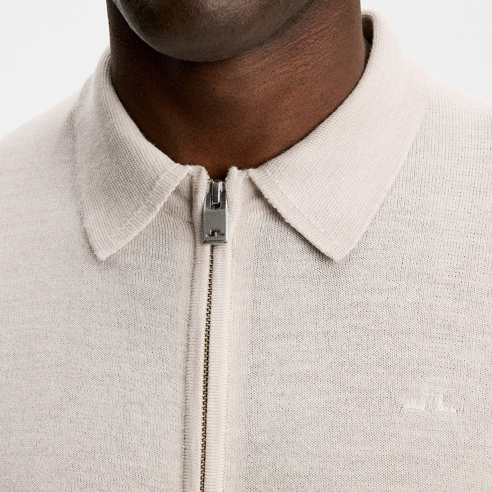 J.Lindeberg Golf Jumper - Kaleb Merino Cardigan - Moonbeam SS26