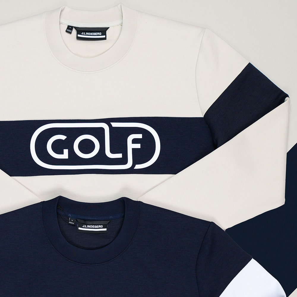 J.Lindeberg Golf Jumper - Kameron Crew Neck Sweater - Moonbeam AW24