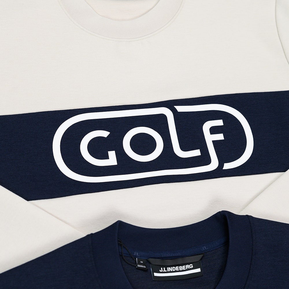 J.Lindeberg Golf Jumper - Kameron Crew Neck Sweater - Moonbeam AW24