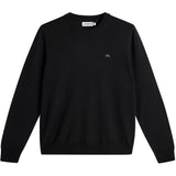 J.Lindeberg Golf Jumper - Keane Merino Crew Neck - Black AW26