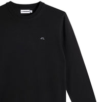 J.Lindeberg Golf Jumper - Keane Merino Crew Neck - Black AW26