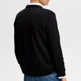 J.Lindeberg Golf Jumper - Keane Merino Crew Neck - Black AW26