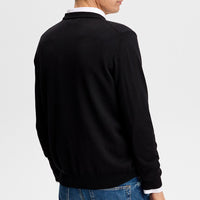 J.Lindeberg Golf Jumper - Keane Merino Crew Neck - Black AW26