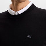 J.Lindeberg Golf Jumper - Keane Merino Crew Neck - Black AW26