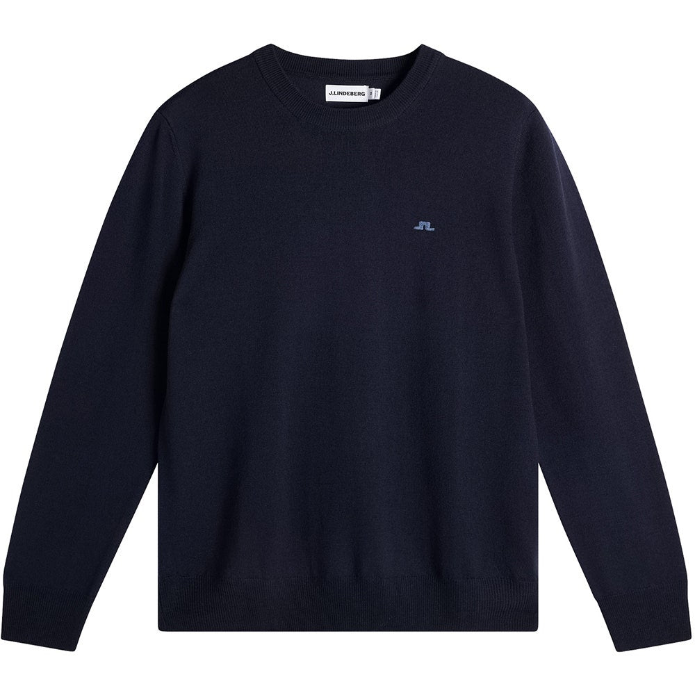 J.Lindeberg Golf Jumper - Keane Merino Crew Neck - JL Navy AW26