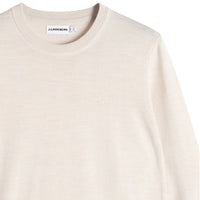 J.Lindeberg Golf Jumper - Keane Merino Crew Neck - Moonbeam Mel. AW26