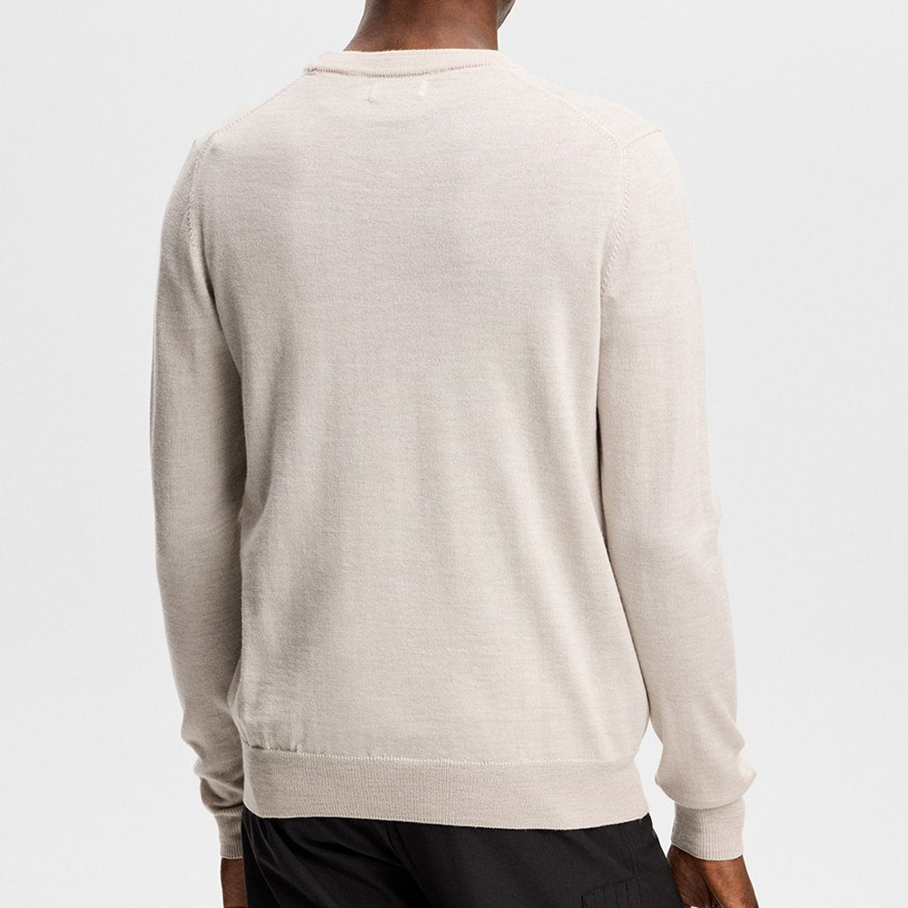 J.Lindeberg Golf Jumper - Keane Merino Crew Neck - Moonbeam Mel. AW26
