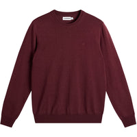 J.Lindeberg Golf Jumper - Keane Merino Crew Neck - Winetasting AW26