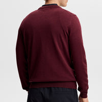 J.Lindeberg Golf Jumper - Keane Merino Crew Neck - Winetasting AW26