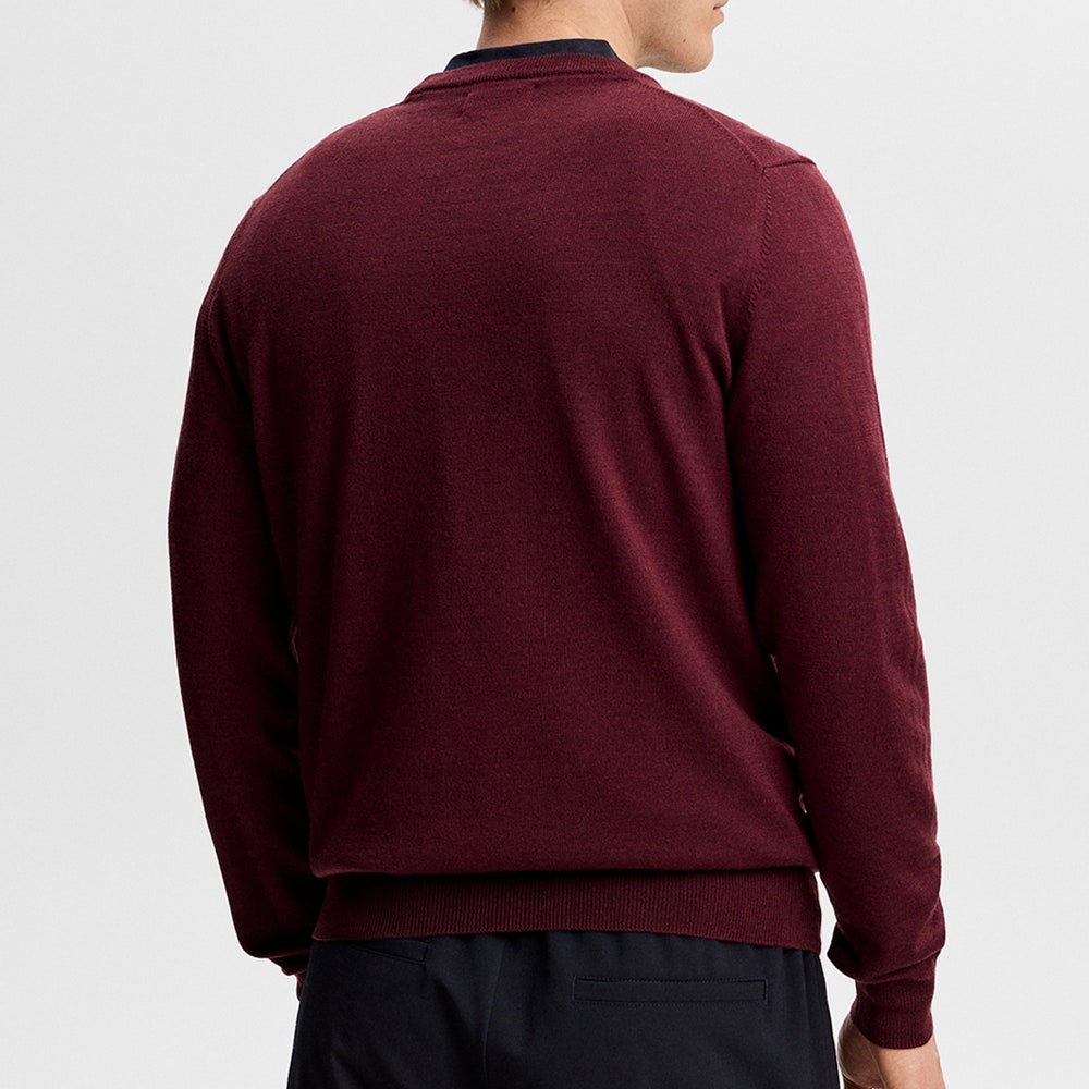 J.Lindeberg Golf Jumper - Keane Merino Crew Neck - Winetasting AW26