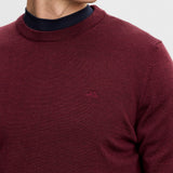 J.Lindeberg Golf Jumper - Keane Merino Crew Neck - Winetasting AW26