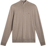 J.Lindeberg Golf Jumper - Kiyan Merino QZ - Brindle Melange AW26