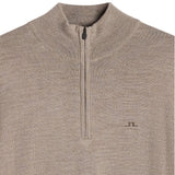 J.Lindeberg Golf Jumper - Kiyan Merino QZ - Brindle Melange AW26