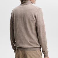 J.Lindeberg Golf Jumper - Kiyan Merino QZ - Brindle Melange AW26