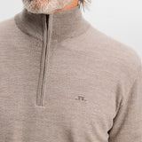 J.Lindeberg Golf Jumper - Kiyan Merino QZ - Brindle Melange AW26