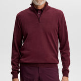 J.Lindeberg Golf Jumper - Kiyan Merino QZ - Winetasting AW26