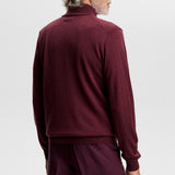 J.Lindeberg Golf Jumper - Kiyan Merino QZ - Winetasting AW26