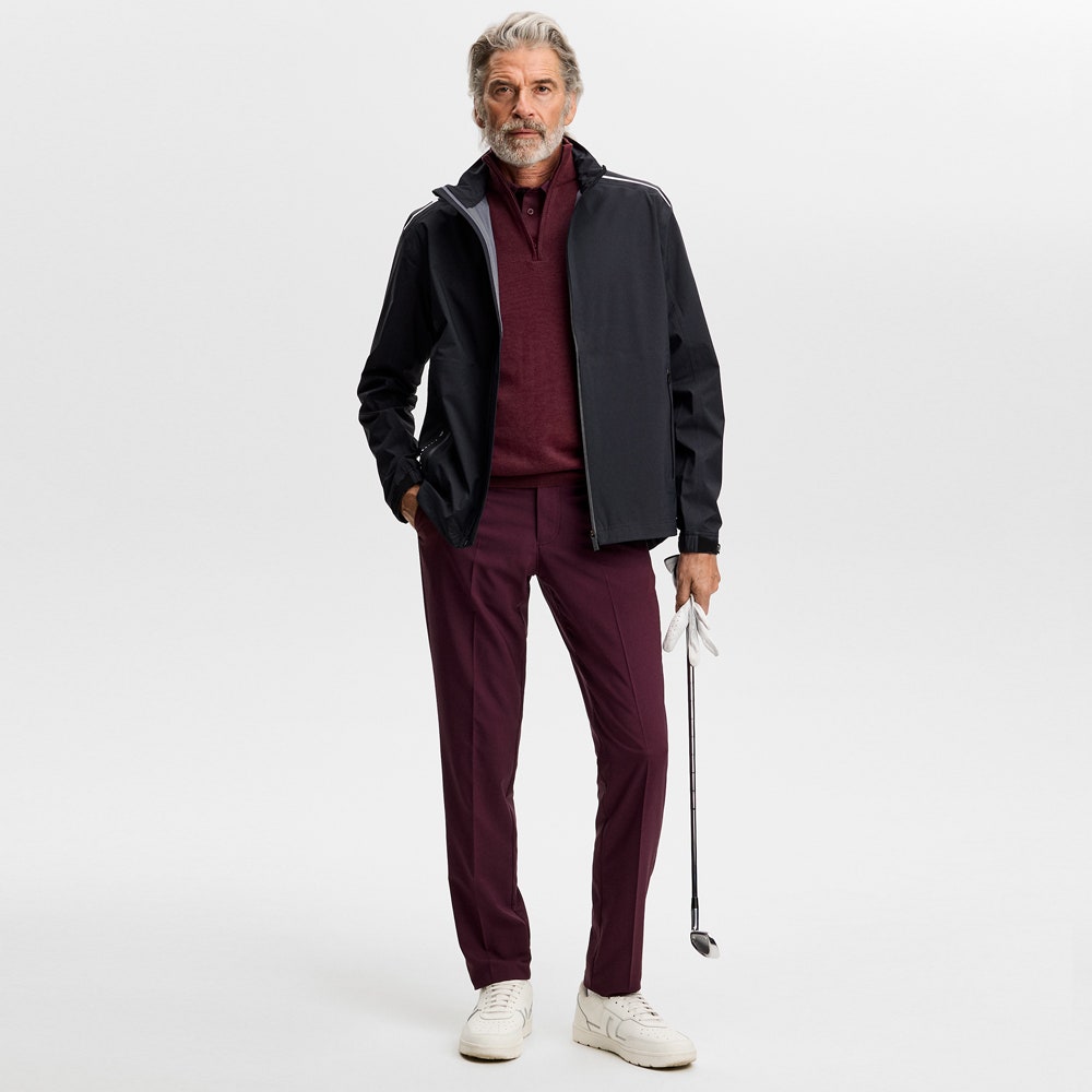 J.Lindeberg Golf Jumper - Kiyan Merino QZ - Winetasting AW26
