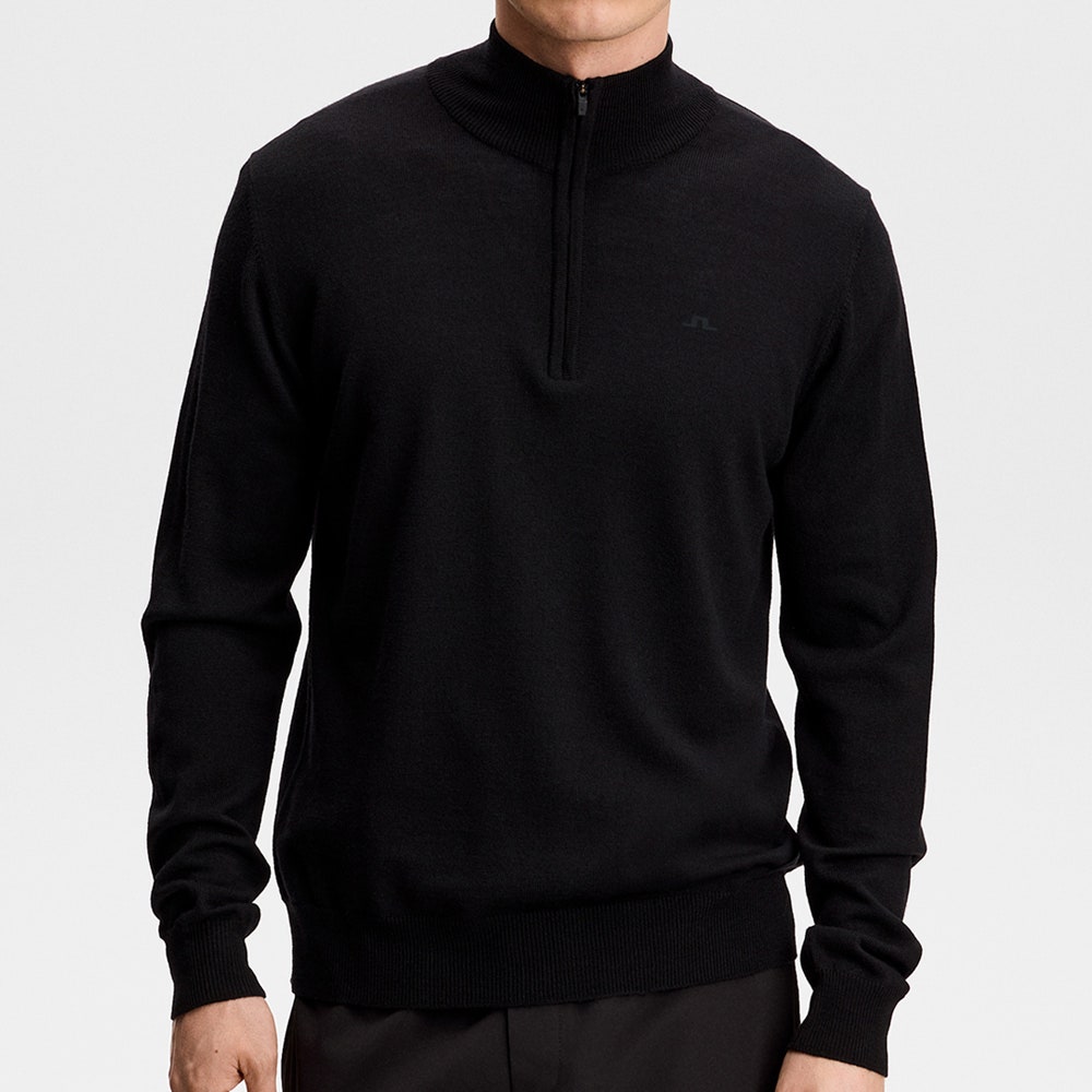 J.Lindeberg Golf Jumper - Kiyan QZ - Black AW26