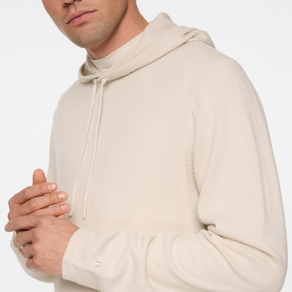 J.Lindeberg Golf Jumper - Kolton Cashmere Hoodie - Moonbeam AW25