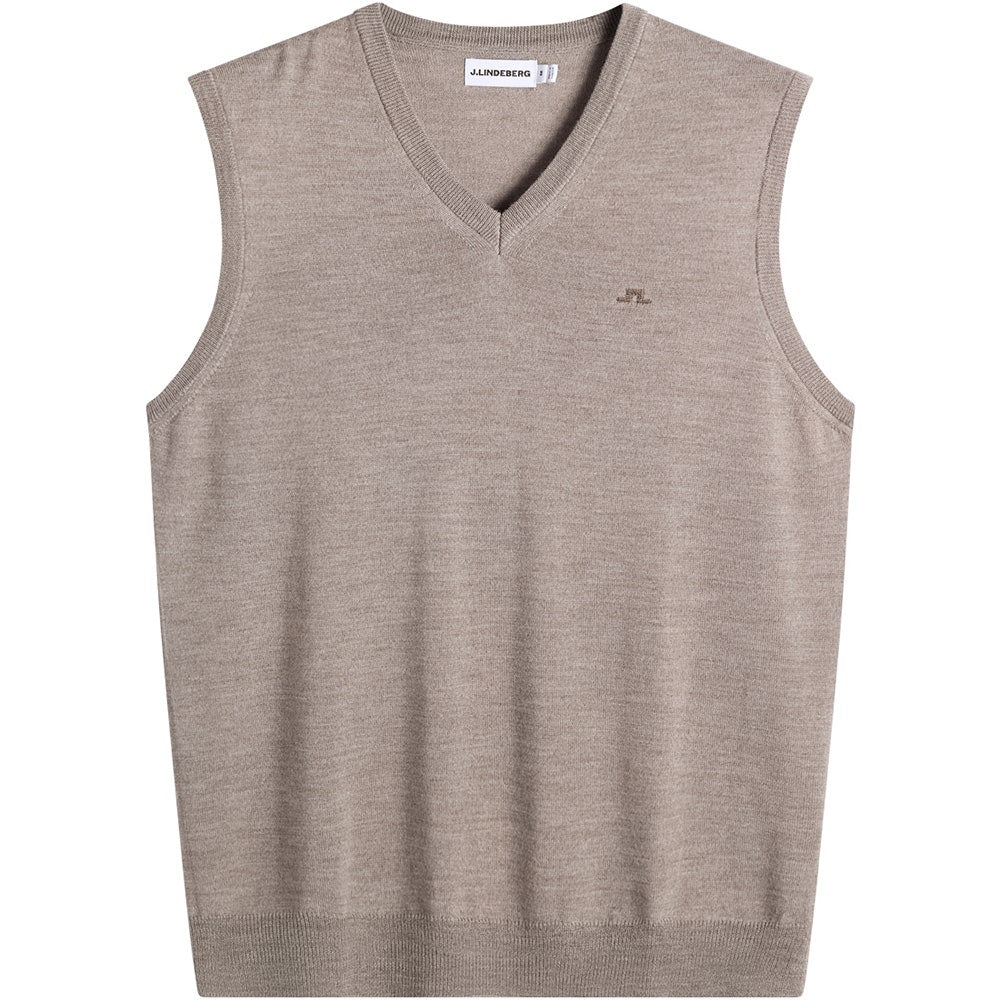 J.Lindeberg Golf Jumper - Liam Knitted Vest - Brindle Mel. AW26