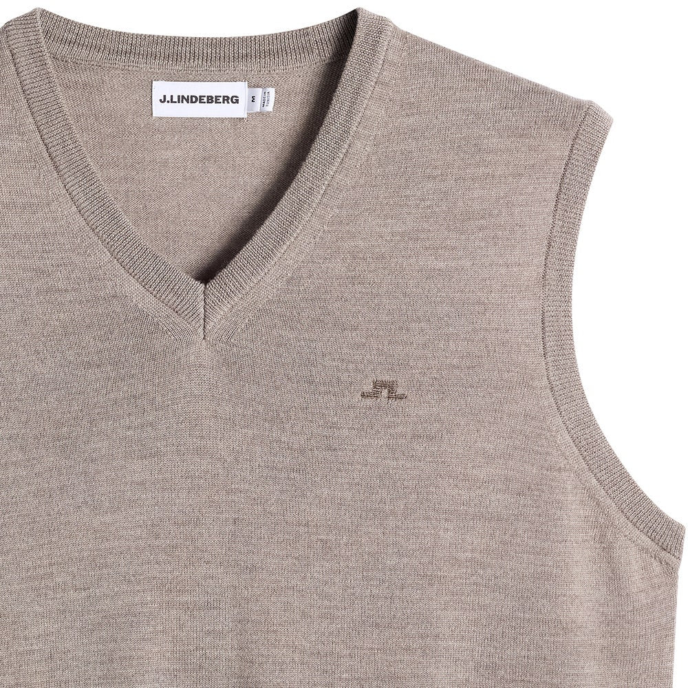 J.Lindeberg Golf Jumper - Liam Knitted Vest - Brindle Mel. AW26