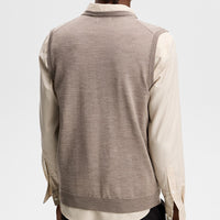 J.Lindeberg Golf Jumper - Liam Knitted Vest - Brindle Mel. AW26