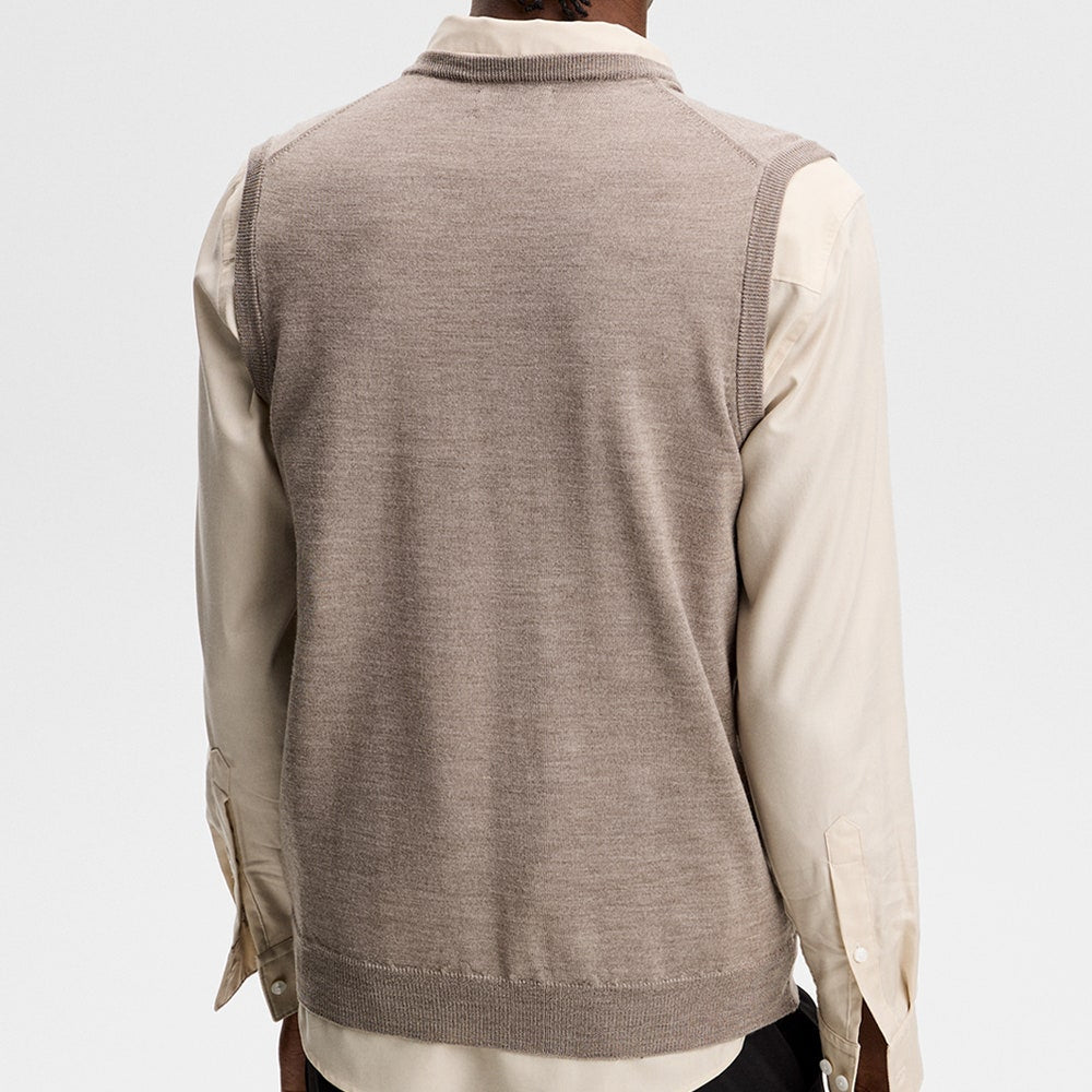 J.Lindeberg Golf Jumper - Liam Knitted Vest - Brindle Mel. AW26