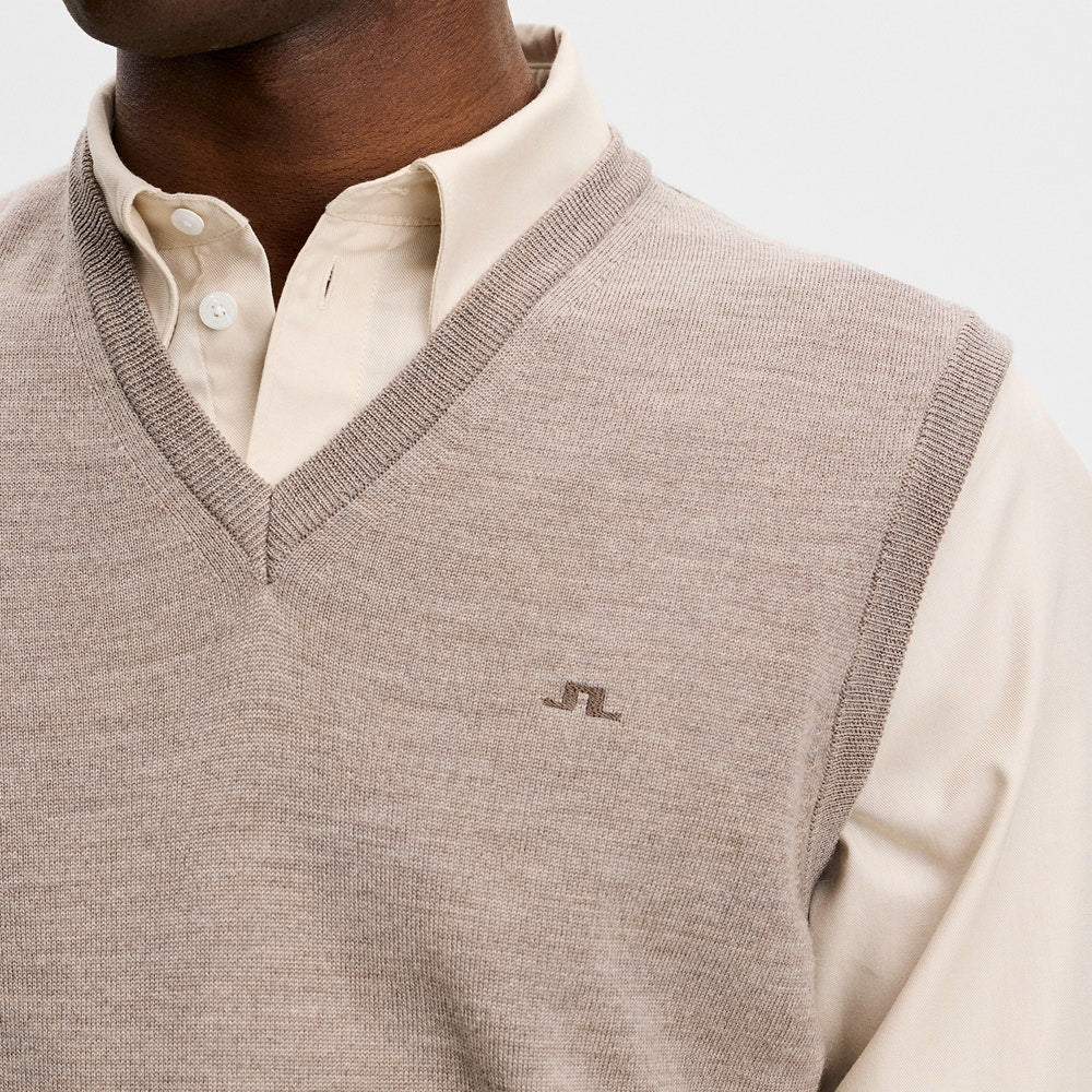 J.Lindeberg Golf Jumper - Liam Knitted Vest - Brindle Mel. AW26