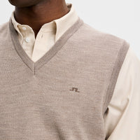 J.Lindeberg Golf Jumper - Liam Knitted Vest - Brindle Mel. AW26