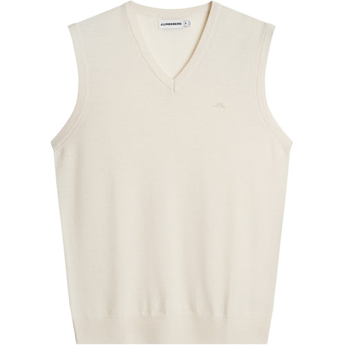 J.Lindeberg Golf Jumper - Liam Knitted Vest - White AW26