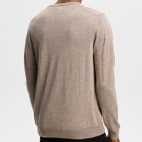 J.Lindeberg Golf Jumper - Lymann Knitted V-Neck - Brindle Mel. AW26