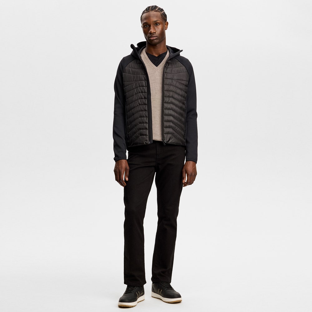J.Lindeberg Golf Jumper - Lymann Knitted V-Neck - Brindle Mel. AW26