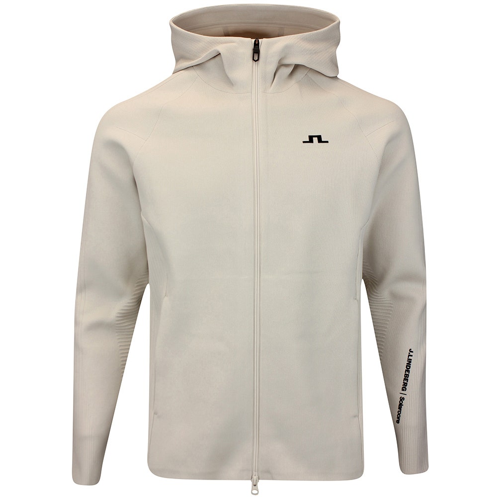 J.Lindeberg Golf Jumper - Solarcore Knitted FZ Hoodie - Moonbeam AW25