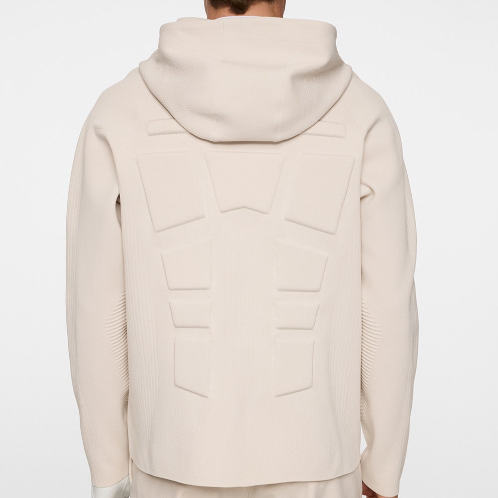 J.Lindeberg Golf Jumper - Solarcore Knitted FZ Hoodie - Moonbeam AW25