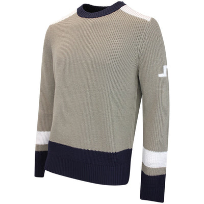 J.Lindeberg Golf Jumper - Stan CB Chunky Knit - Brindle AW26