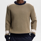 J.Lindeberg Golf Jumper - Stan CB Chunky Knit - Brindle AW26