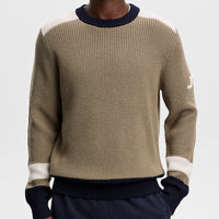 J.Lindeberg Golf Jumper - Stan CB Chunky Knit - Brindle AW26