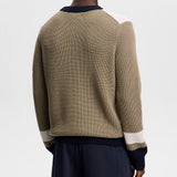 J.Lindeberg Golf Jumper - Stan CB Chunky Knit - Brindle AW26
